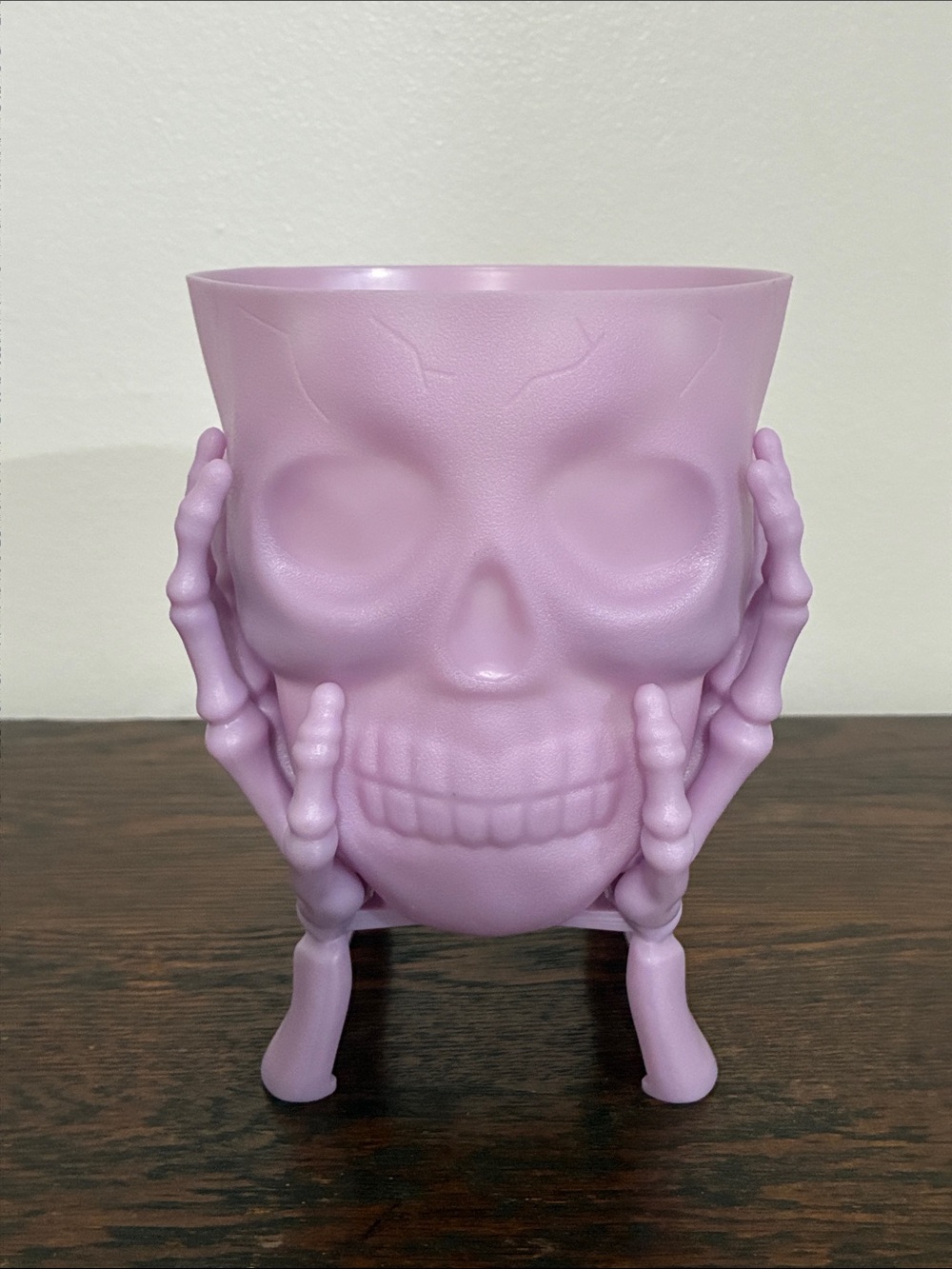 NWT- Lilac- Skull 💀 in Hands- Halloween Candy Dish or Bowl Decoration